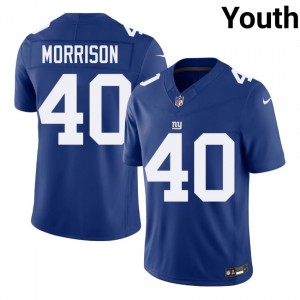 Joe Morrison NYG #40 Youth Elite Thread Football Sewn Jersey - Royal Edition 73097737