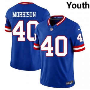 #40 Joe Morrison Big Blue Youth Professional Football Embroidery Jersey - Throwback Royal Edition 58900044