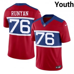 Jon Runyan New York Giants #76 Youth Licensed Football Embroidery Jersey - Red Edition 36293147