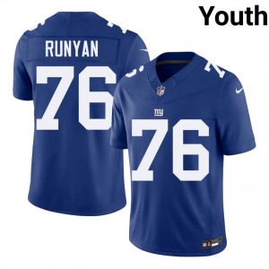 Jon Runyan NYG #76 Youth Pro Cut Football Sewn Jersey - Royal Edition 88577556