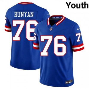 #76 Jon Runyan Big Blue Youth Classic Football Embroidery Jersey - Throwback Royal Edition 30489753