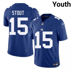 Jordan Stout New York Giants #15 Youth Exclusive Football Stitched Jersey - Royal Edition 95706125
