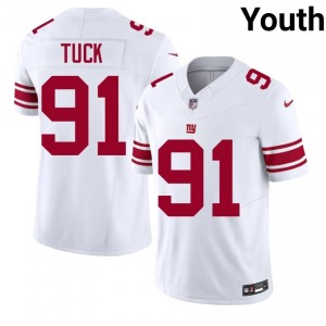 #91 Justin Tuck Giants Youth Gameday Football Stitch Jersey - White Edition 50990333