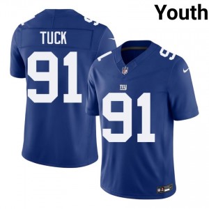 Justin Tuck Big Blue #91 Youth Authentic Football Embroidery Jersey - Royal Edition 97943833