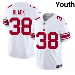 #38 Korie Black Giants Youth Durable Football Stitch Jersey - White Edition 62143896