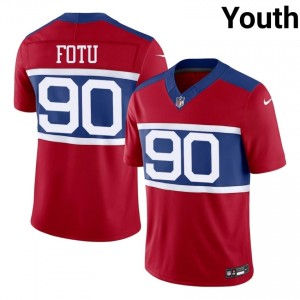 Leki Fotu Big Blue #90 Youth Moisture Wicking Football Embroidery Jersey - Red Edition 21242512