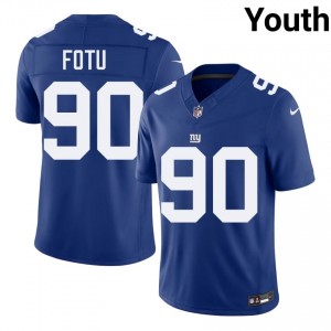 Leki Fotu New York Giants #90 Youth Essential Football Embroidery Jersey - Royal Edition 23220148