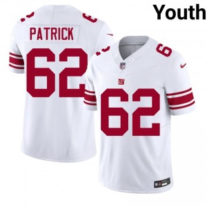 #62 Lucas Patrick New York Giants Youth Classic Football Stitched Jersey - White Edition 57540831