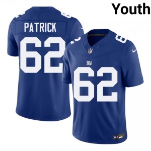 Lucas Patrick New York Giants #62 Youth Durable Football Embroidery Jersey - Royal Edition 26954137