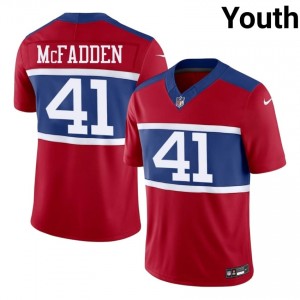 Micah McFadden NY Giants #41 Youth Durable Football Stitched Jersey - Red Edition 12416290