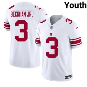 #3 Odell Beckham Jr. NY Giants Youth Premium Football Stitch Jersey - White Edition 84797132