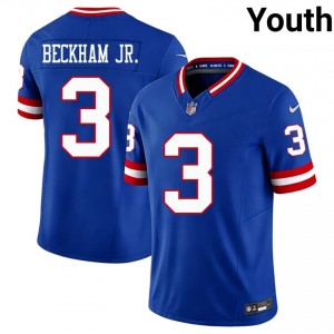 #3 Odell Beckham Jr. Giants Youth Elite Thread Football Stitch Jersey - Throwback Royal Edition 75787104