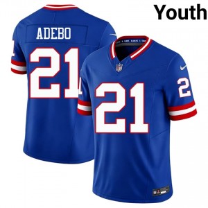 #21 Paulson Adebo New York Giants Youth Professional Football Embroidery Jersey - Throwback Royal Edition 43809409