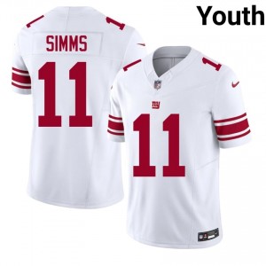 #11 Phil Simms NYG Youth Durable Football Sewn Jersey - White Edition 57827641