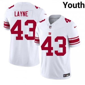 #43 Raheem Layne NYG Youth Exclusive Football Sewn Jersey - White Edition 54505076