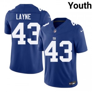 Raheem Layne New York Giants #43 Youth Classic Football Stitched Jersey - Royal Edition 25195747