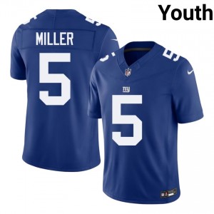 Ryan Miller NY Giants #5 Youth Moisture Wicking Football Stitch Jersey - Royal Edition 49885067