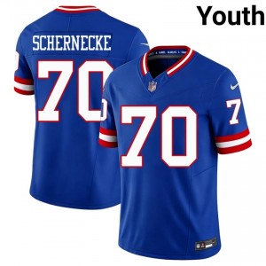 #70 Ryan Schernecke NY Giants Youth Licensed Football Stitch Jersey - Throwback Royal Edition 29178165