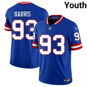 #93 Shelby Harris New York Giants Youth Limited Football Embroidery Jersey - Throwback Royal Edition 58161210