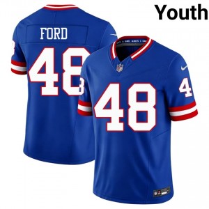 #48 Trace Ford New York Giants Youth Gameday Football Embroidery Jersey - Throwback Royal Edition 55068914