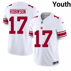 #17 Wan'Dale Robinson New York Giants Youth Moisture Wicking Football Stitched Jersey - White Edition 99459477