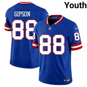 #88 Xavier Gipson Giants Youth Iconic Football Stitch Jersey - Throwback Royal Edition 23665958