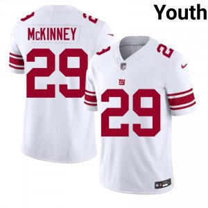 #29 Xavier McKinney New York Giants Youth Essential Football Stitched Jersey - White Edition 66608677