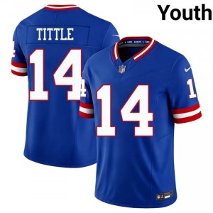 #14 Y.A. Tittle Giants Youth Pro Cut Football Stitch Jersey - Throwback Royal Edition 71567133