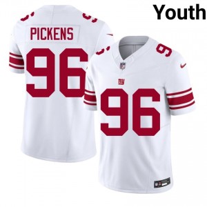 #96 Zacch Pickens NY Giants Youth Elite Thread Football Stitched Jersey - White Edition 54125092