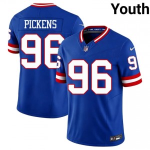 #96 Zacch Pickens Big Blue Youth Original Football Embroidery Jersey - Throwback Royal Edition 21248030