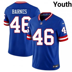 #46 Zaire Barnes New York Giants Youth Exclusive Football Embroidery Jersey - Throwback Royal Edition 54726019