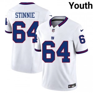 NYG Aaron Stinnie #64 Youth Pro Cut Football Sewn Jersey - White Throwback Edition 77619043