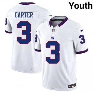 NY Giants Abdul Carter #3 Youth Limited Football Stitched Jersey - White Throwback Edition 83560813