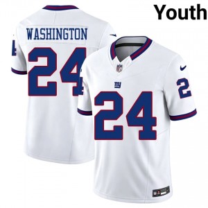 Giants Ar'Darius Washington #24 Youth Essential Football Stitch Jersey - White Throwback Edition 15427651