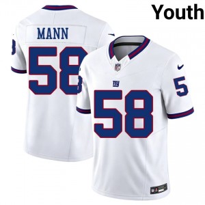 New York Giants Ben Mann #58 Youth Limited Football Embroidery Jersey - White Throwback Edition 94406862