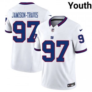 Big Blue Bobby Jamison-Travis #97 Youth Licensed Football Embroidery Jersey - White Throwback Edition 50940987