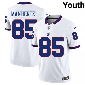 NY Giants Chris Manhertz #85 Youth Professional Football Stitch Jersey - White Throwback Edition 67399748