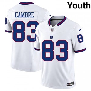 NY Giants Dalen Cambre #83 Youth Original Football Stitch Jersey - White Throwback Edition 28764460