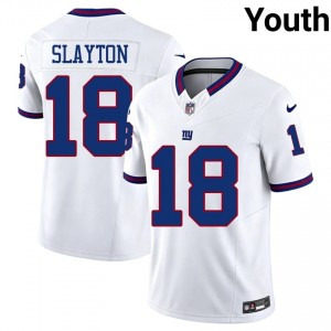 NY Giants Darius Slayton #18 Youth Iconic Football Stitched Jersey - White Throwback Edition 77512452