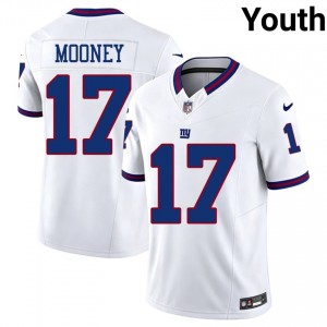 NY Giants Darnell Mooney #17 Youth Exclusive Football Stitch Jersey - White Throwback Edition 16122693
