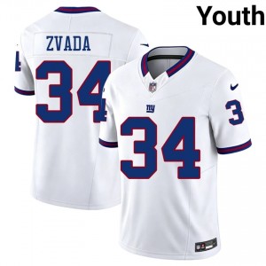 Big Blue Dominic Zvada #34 Youth Classic Football Embroidery Jersey - White Throwback Edition 52395806