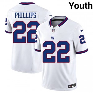 NY Giants Dru Phillips #22 Youth Original Football Stitched Jersey - White Throwback Edition 71615888