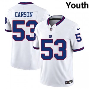 New York Giants Harry Carson #53 Youth Moisture Wicking Football Stitched Jersey - White Throwback Edition 31000485