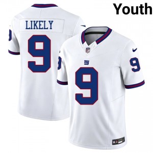 New York Giants Isaiah Likely #9 Youth Original Football Stitched Jersey - White Throwback Edition 30422258