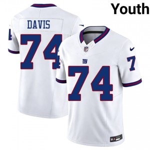 New York Giants J.C. Davis #74 Youth Durable Football Stitched Jersey - White Throwback Edition 76138431