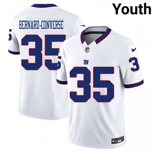 NY Giants Jarrick Bernard-Converse #35 Youth Gameday Football Stitched Jersey - White Throwback Edition 54258680