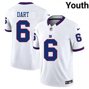 Big Blue Jaxson Dart #6 Youth Essential Football Embroidery Jersey - White Throwback Edition 67142105
