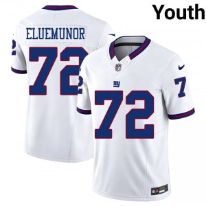 New York Giants Jermaine Eluemunor #72 Youth Exclusive Football Embroidery Jersey - White Throwback Edition 64464589