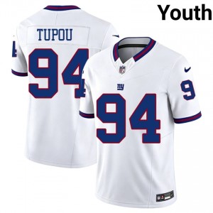 NY Giants Josh Tupou #94 Youth NFL Football Stitched Jersey - White Throwback Edition 72723159