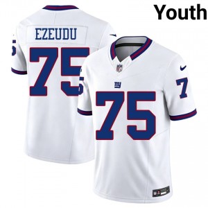 NY Giants Joshua Ezeudu #75 Youth Licensed Football Stitched Jersey - White Throwback Edition 66916871